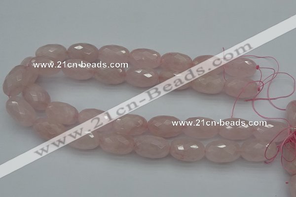 CNG5004 15.5 inches 15*25mm faceted rice rose quartz beads