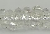 CNG5022 15.5 inches 6*8mm - 10*14mm faceted nuggets white crystal beads