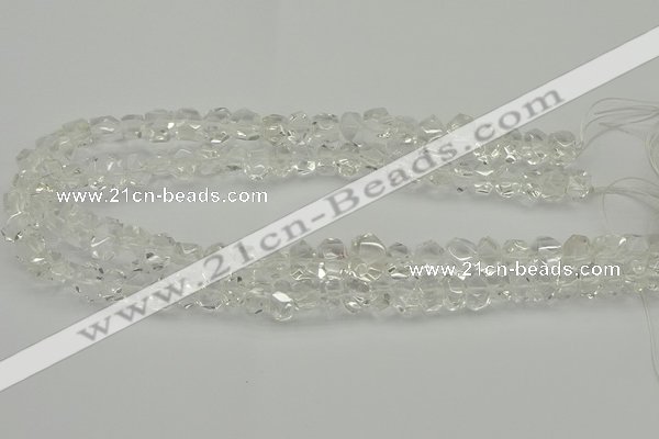 CNG5022 15.5 inches 6*8mm - 10*14mm faceted nuggets white crystal beads