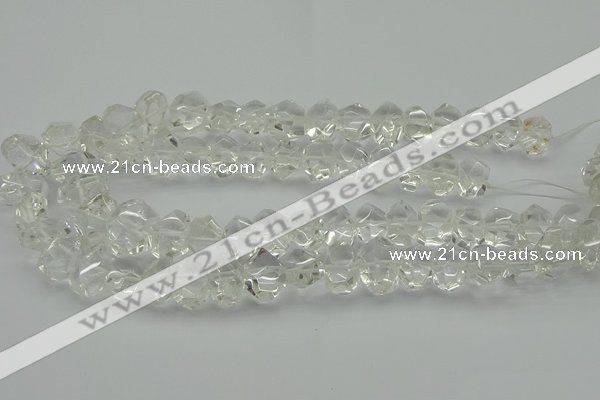 CNG5023 15.5 inches 10*14mm - 13*18mm faceted nuggets white crystal beads