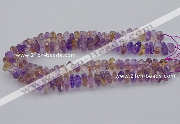 CNG5026 15.5 inches 7*12mm - 10*18mm faceted nuggets ametrine beads