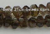 CNG5028 15.5 inches 6*9mm - 10*15mm faceted nuggets smoky quartz beads