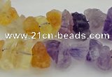 CNG5046 15.5 inches 6*12mm - 8*22mm nuggets amethyst & citrine beads