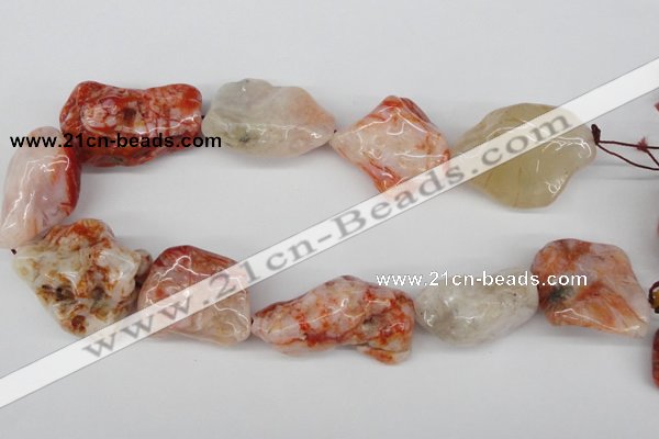 CNG51 15.5 inches 25*35mm nuggets agate gemstone beads