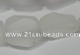 CNG5112 15.5 inches 14*20mm - 18*25mm freeform matte white crystal beads