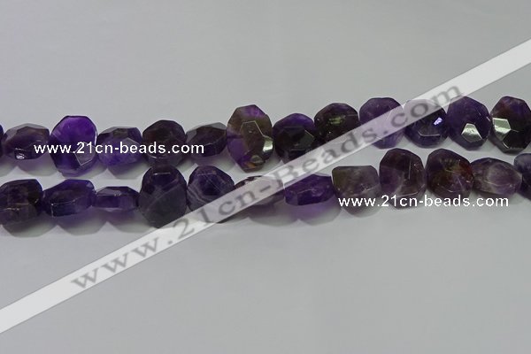 CNG5132 15.5 inches 15*18mm - 15*20mm faceted freeform amethyst beads