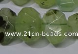 CNG5135 15*18mm - 15*20mm faceted freeform green rutilated quartz beads