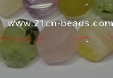 CNG5137 15.5 inches 15*18mm - 15*20mm faceted freeform mixed quartz beads