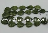 CNG5166 15.5 inches 16*22mm - 30*35mm freeform green lace gemstone beads