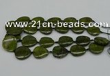 CNG5167 15.5 inches 16*22mm - 30*35mm freeform green gemstone beads