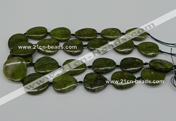 CNG5167 15.5 inches 16*22mm - 30*35mm freeform green gemstone beads