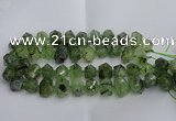 CNG5202 12*16mm - 15*20mm faceted nuggets green rutilated quartz beads