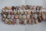 CNG5205 12*16mm - 15*20mm faceted nuggets pink opal gemstone beads