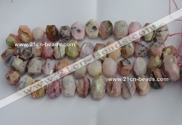 CNG5205 12*16mm - 15*20mm faceted nuggets pink opal gemstone beads