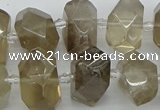 CNG5213 15.5 inches 12*16mm - 15*20mm faceted nuggets smoky quartz beads