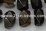 CNG5215 15.5 inches 12*16mm - 15*20mm faceted nuggets smoky quartz beads