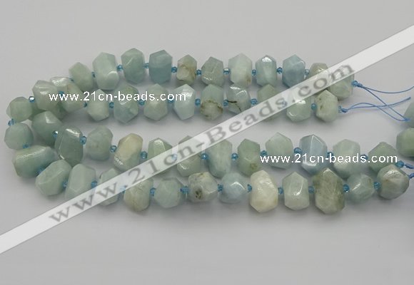 CNG5217 15.5 inches 12*16mm - 15*20mm faceted nuggets aquamarine beads