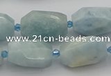 CNG5228 15.5 inches 12*16mm - 15*25mm faceted nuggets aquamarine beads