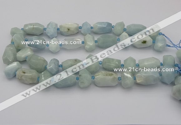 CNG5230 15.5 inches 12*16mm - 15*25mm faceted nuggets aquamarine beads