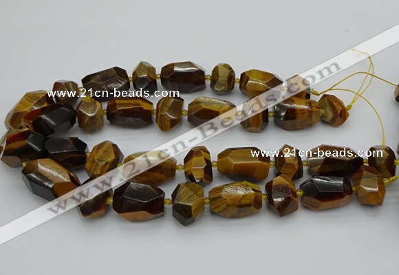 CNG5238 13*18mm - 18*30mm faceted nuggets yellow tiger eye beads