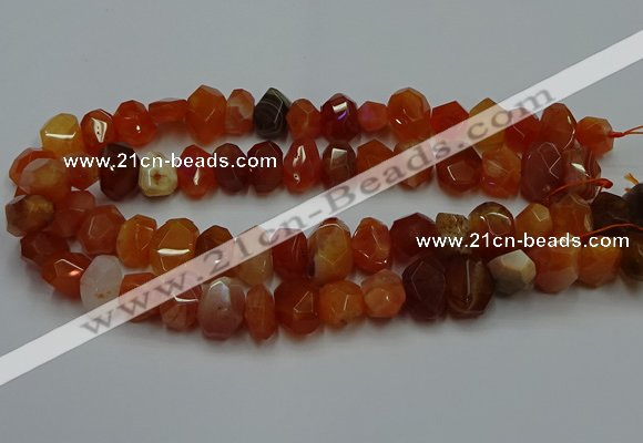 CNG5262 10*14mm - 13*18mm faceted nuggets red botswana agate beads