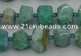 CNG5270 15.5 inches 8*12mm - 12*16mm faceted nuggets amazonite beads