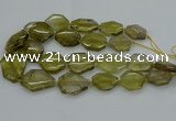 CNG5284 15.5 inches 20*30mm - 35*45mm faceted freeform lemon quartz beads