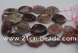 CNG5285 20*30mm - 35*45mm faceted freeform strawberry quartz beads