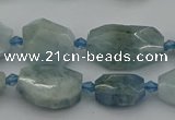 CNG5287 15.5 inches 12*16mm - 15*25mm faceted freeform aquamarine beads