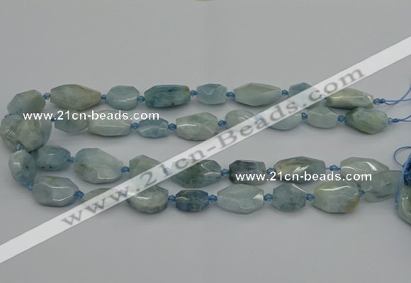 CNG5287 15.5 inches 12*16mm - 15*25mm faceted freeform aquamarine beads