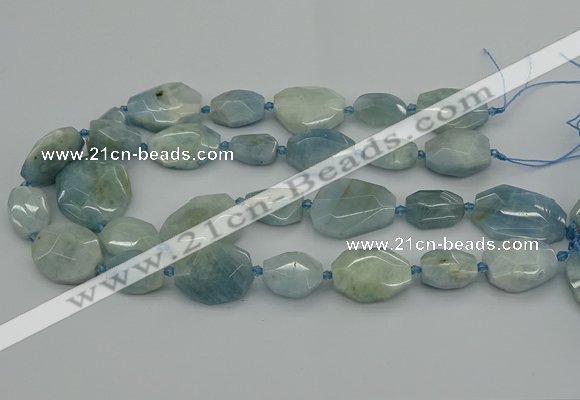 CNG5288 15.5 inches 15*20mm - 22*30mm faceted freeform aquamarine beads