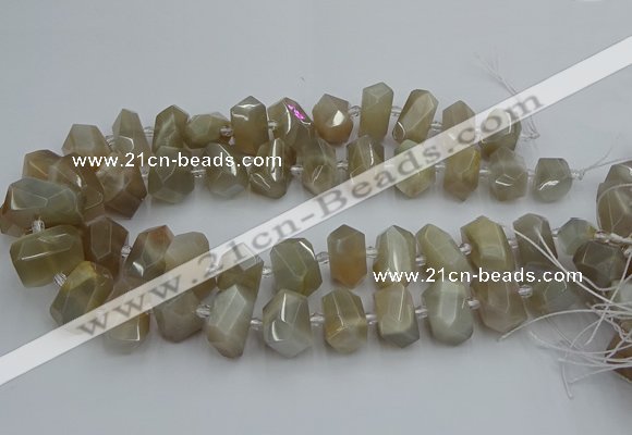 CNG5300 15.5 inches 12*16mm - 15*20mm faceted nuggets moonstone beads