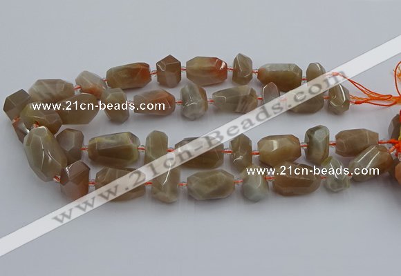 CNG5304 15.5 inches 12*16mm - 18*25mm faceted nuggets moonstone beads