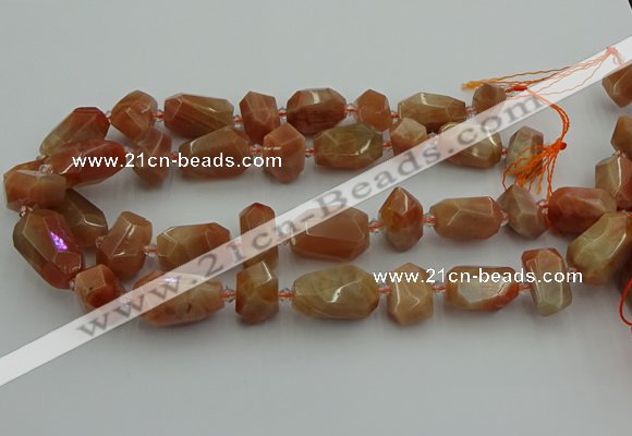 CNG5305 15.5 inches 12*16mm - 15*20mm faceted nuggets moonstone beads