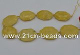 CNG5315 15.5 inches 25*35mm - 35*45mm freeform yellow jade beads