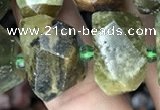 CNG5325 15.5 inches 12*16mm - 15*20mm faceted nuggets green garnet beads