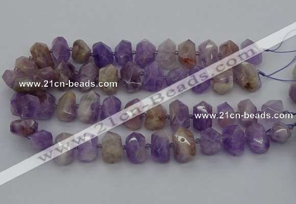 CNG5328 12*16mm - 15*20mm faceted nuggets lavender amethyst beads