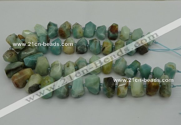 CNG5337 15.5 inches 12*16mm - 15*20mm faceted nuggets amazonite beads