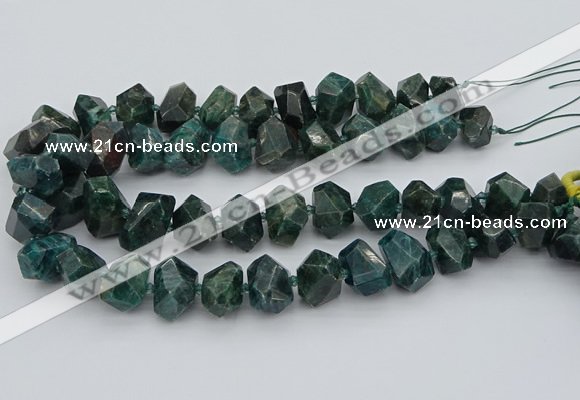 CNG5340 12*16mm - 15*20mm faceted nuggets green apatite beads