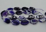 CNG5346 15.5 inches 25*35mm - 30*40mm faceted freeform agate beads