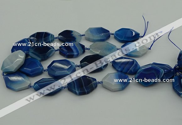 CNG5347 15.5 inches 25*35mm - 30*40mm faceted freeform agate beads