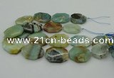 CNG5352 15.5 inches 20*30mm - 35*45mm faceted freeform amazonite beads