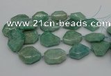 CNG5353 15.5 inches 20*30mm - 35*45mm faceted freeform amazonite beads