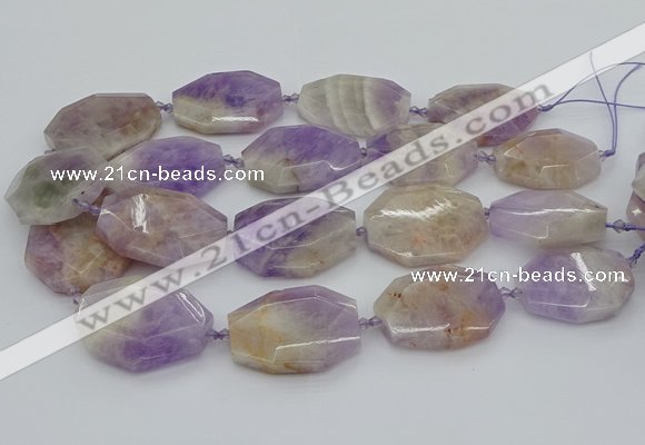 CNG5357 20*30mm - 35*45mm faceted freeform lavender amethyst beads