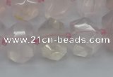 CNG5366 15.5 inches 12*16mm - 15*20mm faceted nuggets rose quartz beads