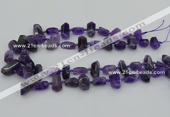 CNG5370 15.5 inches 10*15mm - 15*25mm faceted nuggets amethyst beads