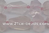 CNG5371 15.5 inches 12*16mm - 18*25mm faceted nuggets rose quartz beads