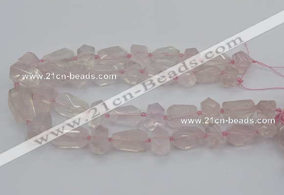 CNG5371 15.5 inches 12*16mm - 18*25mm faceted nuggets rose quartz beads