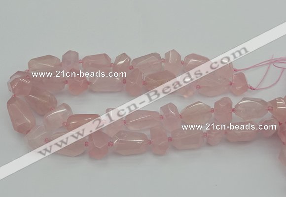 CNG5372 15.5 inches 12*16mm - 18*25mm faceted nuggets rose quartz beads