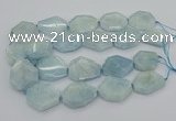 CNG5375 15.5 inches 20*30mm - 35*45mm faceted freeform aquamarine beads